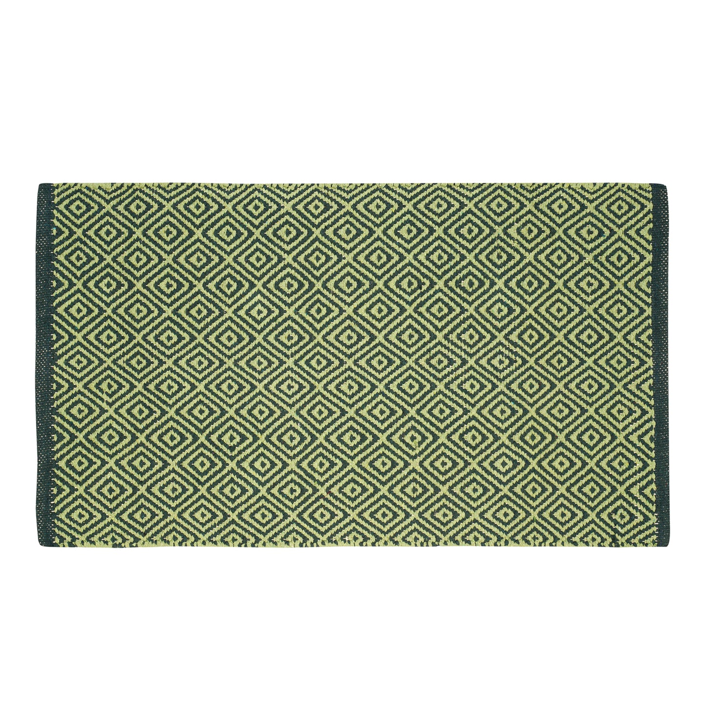 Cosmorugs Designer Cotton Kitchen Mat Light Green Dark Green Floor Rug