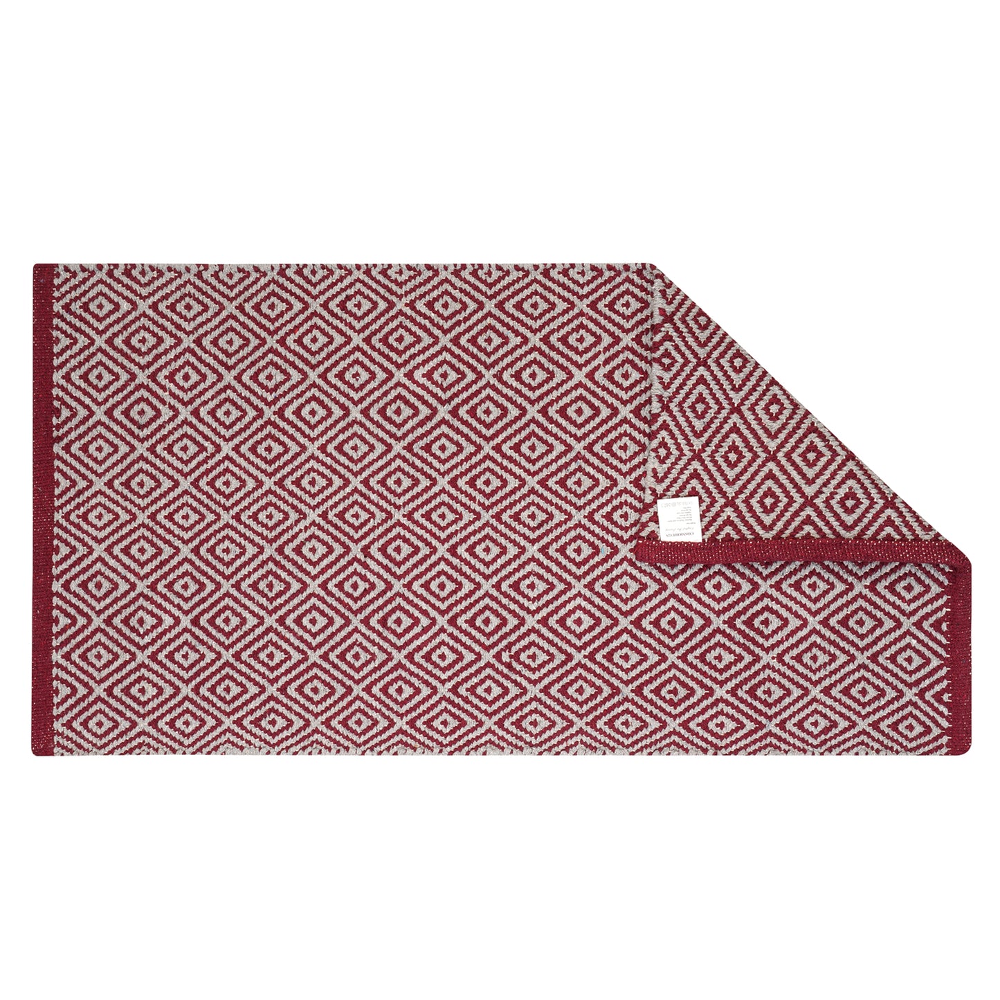 Cosmorugs Designer Cotton Kitchen Mats Maroon and Grey Soft Floor Rugs
