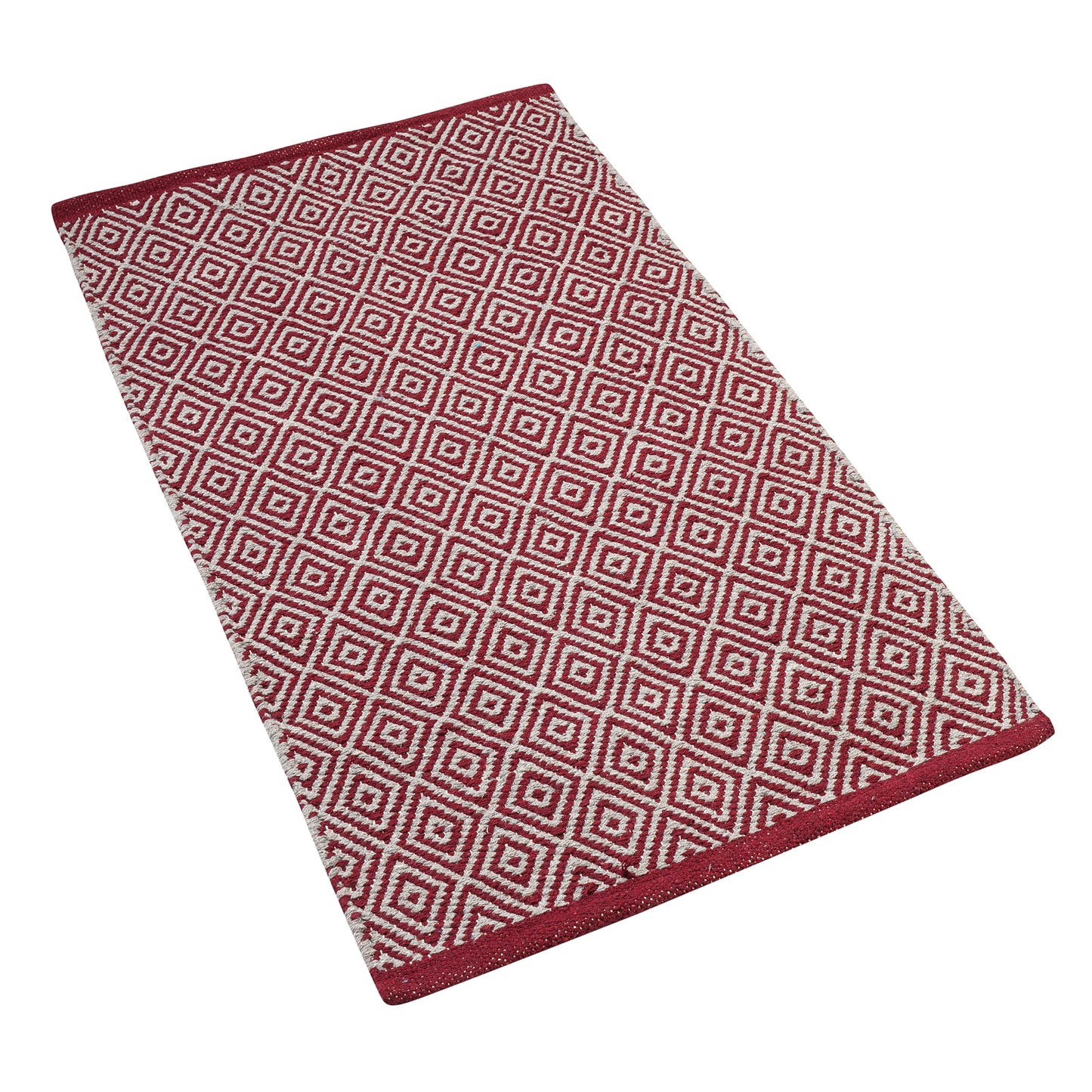 Cosmorugs Designer Cotton Kitchen Mats Maroon and Grey Soft Floor Rugs