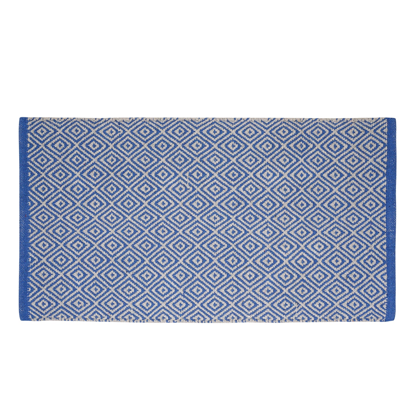 Cosmorugs Designer Cotton Kitchen Mat Blue & Grey 3x1.8 Feet Floor Rug
