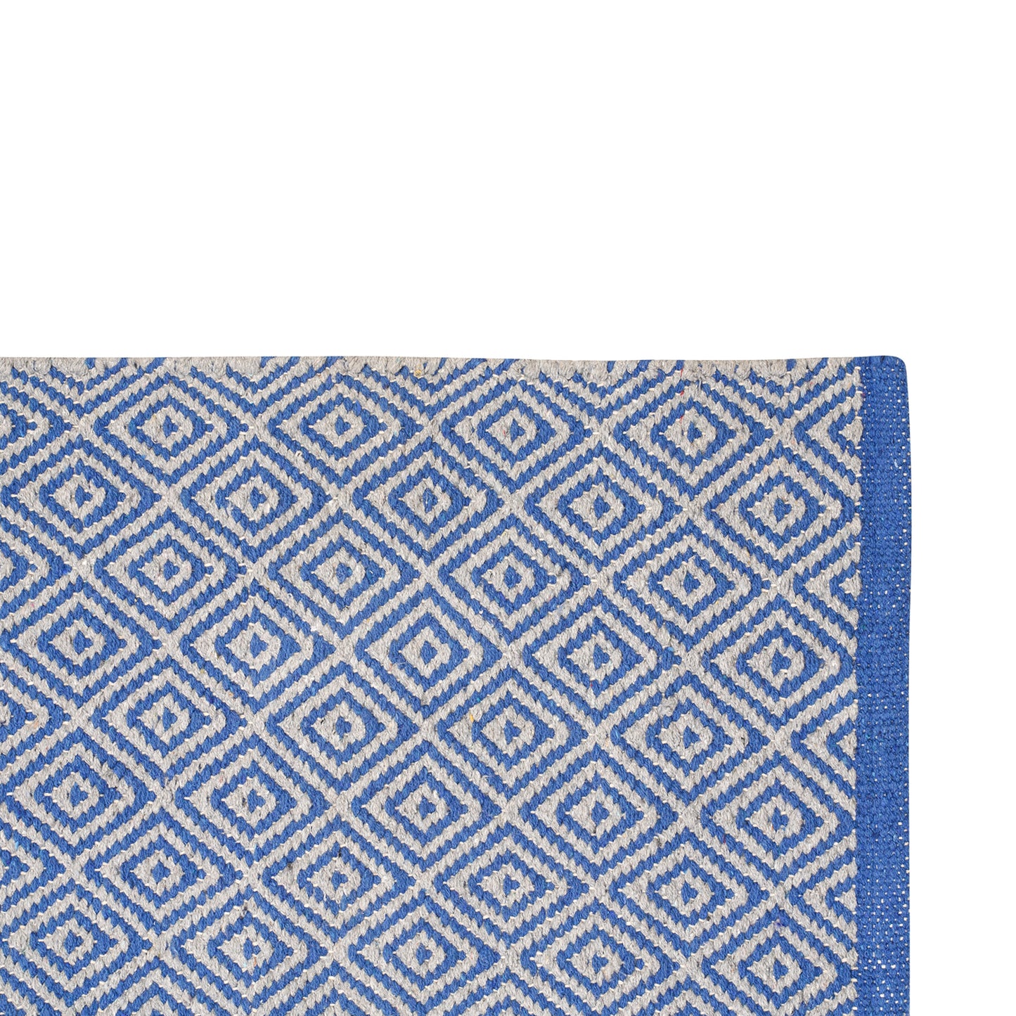 Cosmorugs Designer Cotton Kitchen Mat Blue & Grey 3x1.8 Feet Floor Rug