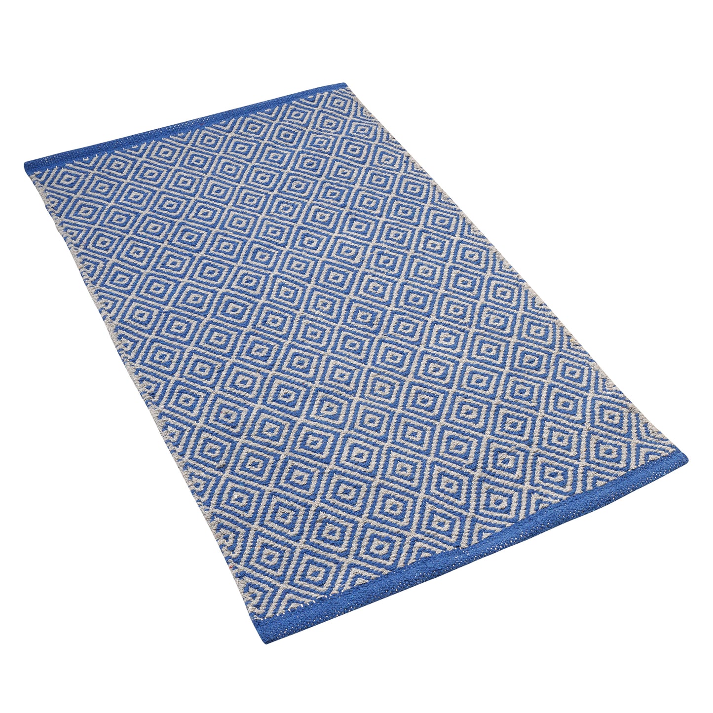 Cosmorugs Designer Cotton Kitchen Mat Blue & Grey 3x1.8 Feet Floor Rug