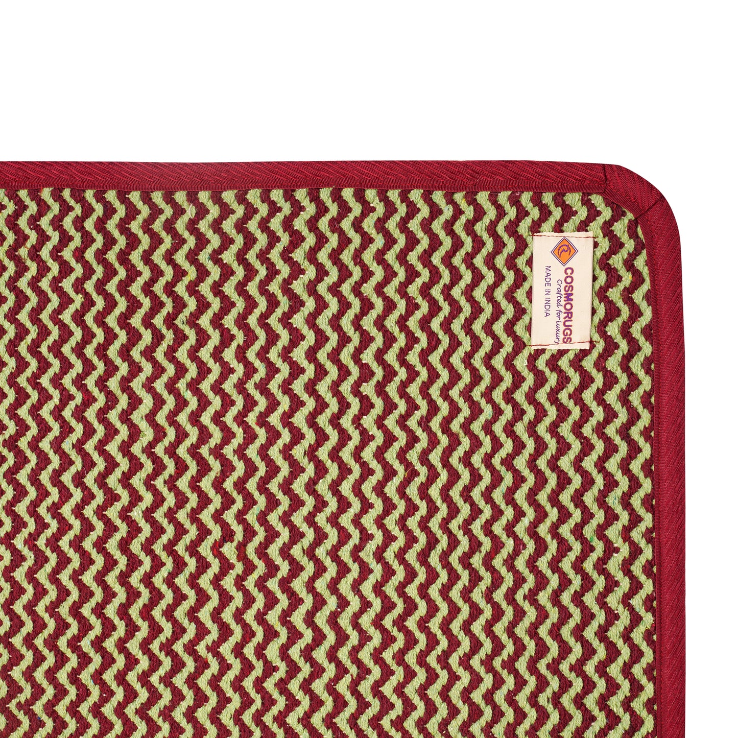 Cosmorugs 8mm Self Cushioning Antiskid Cotton Yoga Mats Maroon & Green