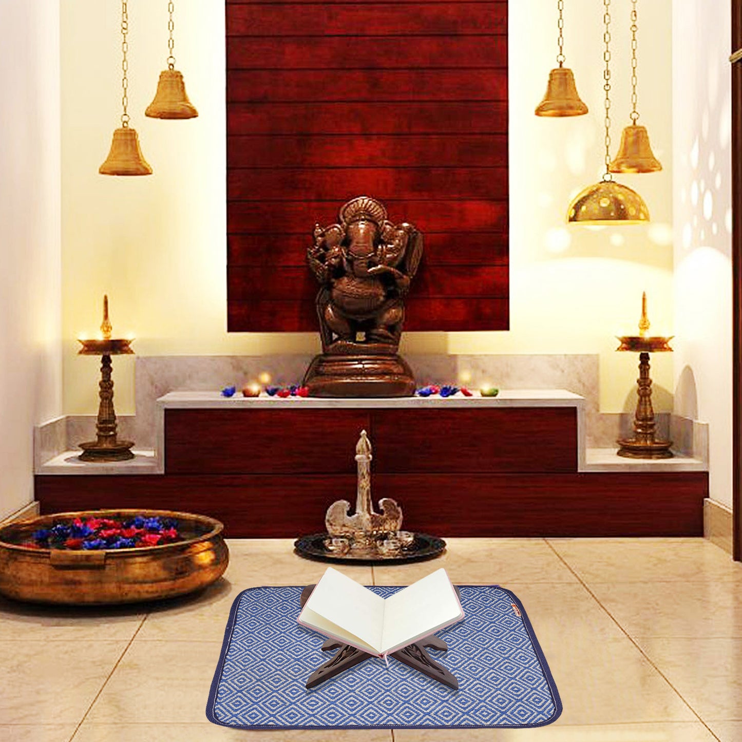 Cosmorugs Eco-friendly 10mm Thick Cotton Handloom Puja Mats