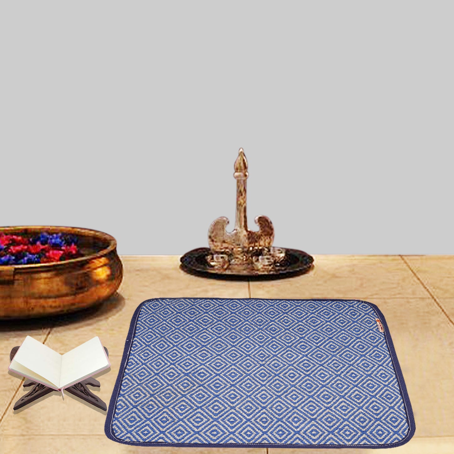 Cosmorugs Eco-friendly 10mm Thick Cotton Handloom Puja Mats