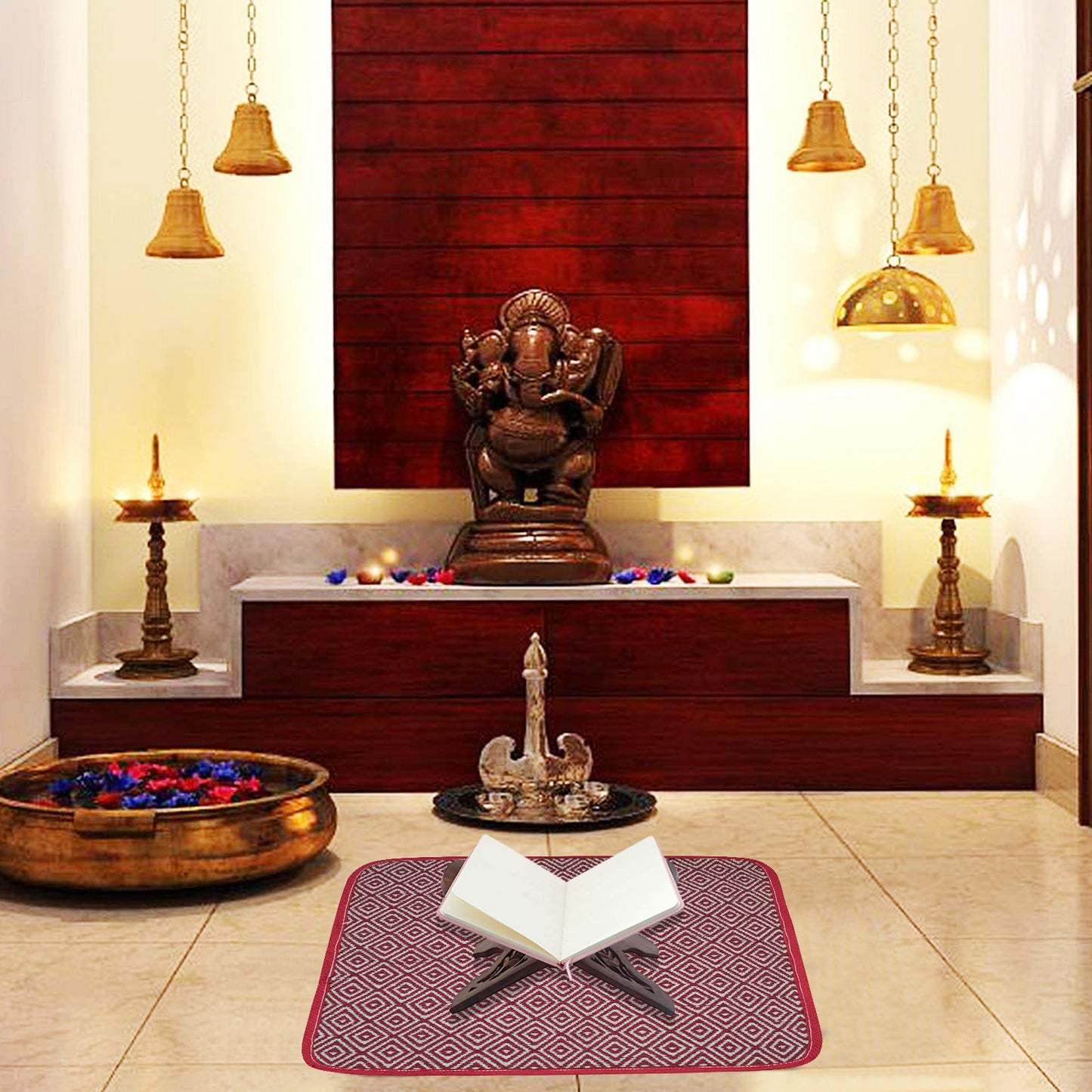 Cosmorugs Eco-friendly 10mm Thick Cotton Handloom Puja Mats
