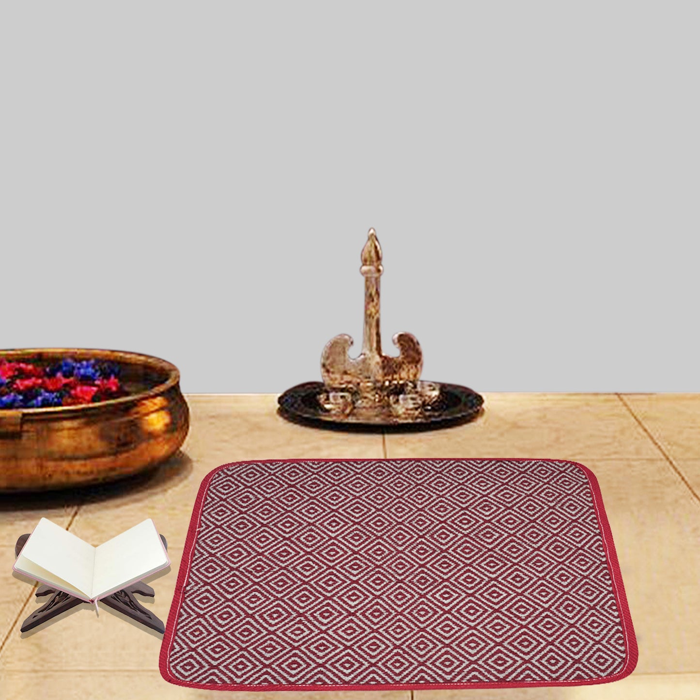 Cosmorugs Eco-friendly 10mm Thick Cotton Handloom Puja Mats