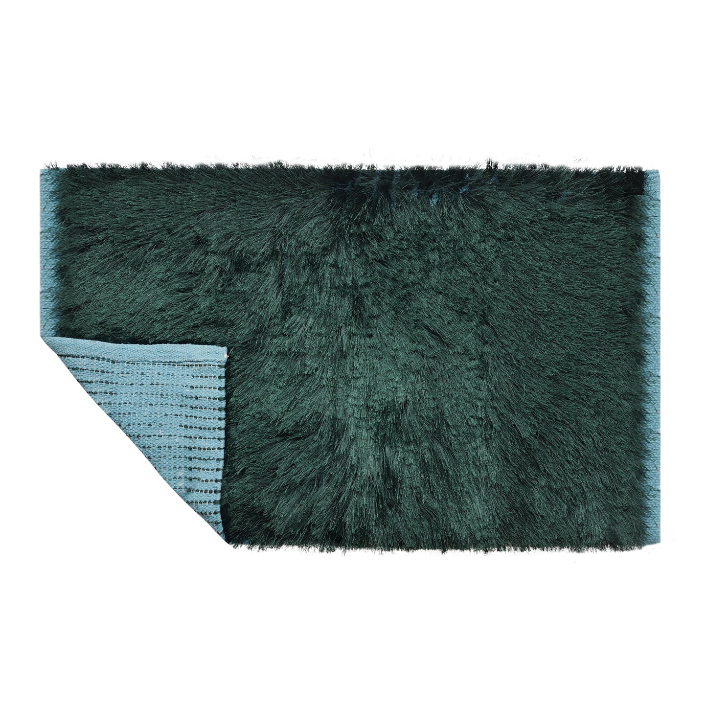 Cosmorugs Green Cotton Bed Side Runners 1-Inch Long Polyester Yarn Fur