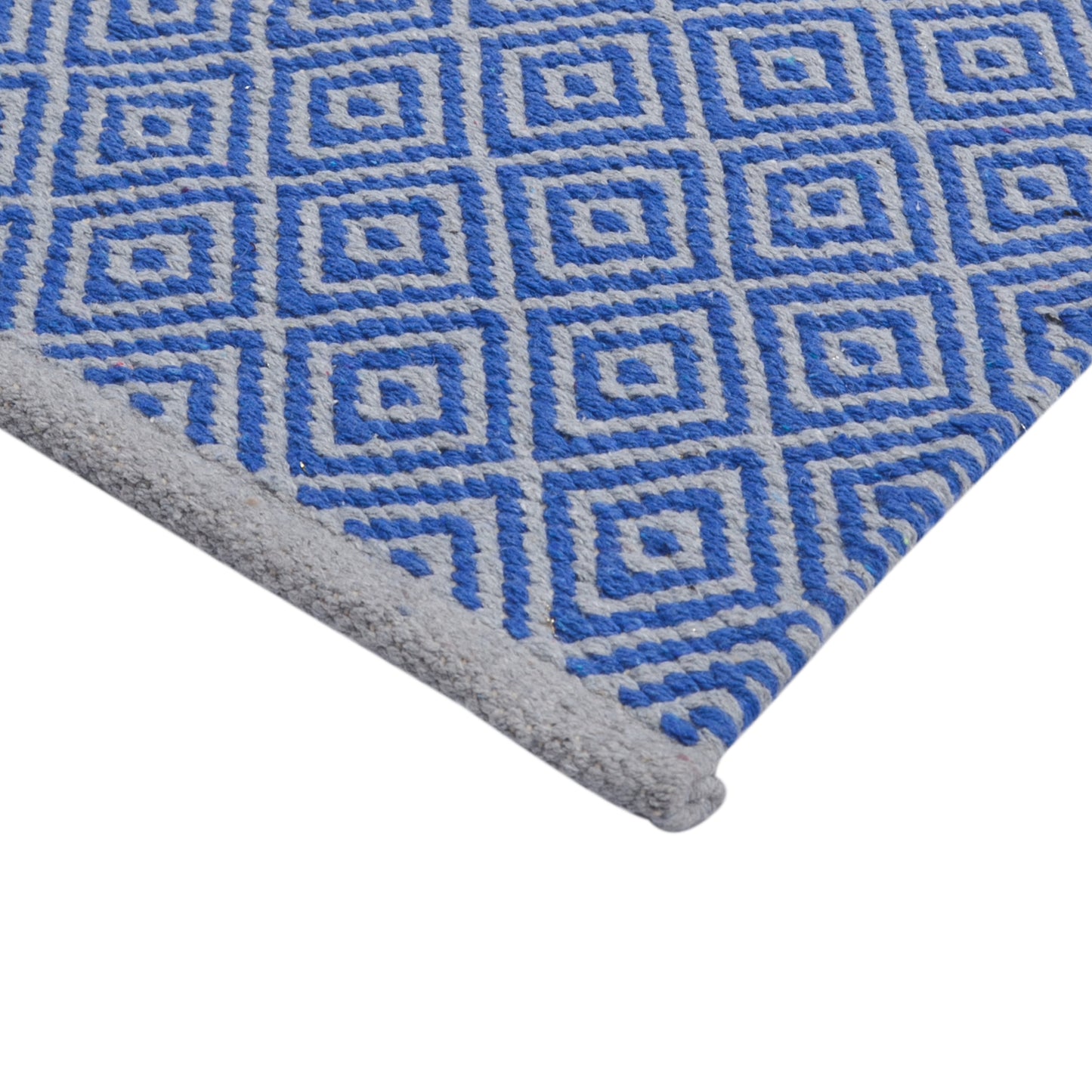 Cosmorugs Designer Cotton Door Mat in Blue and Grey I Luxury & Durable