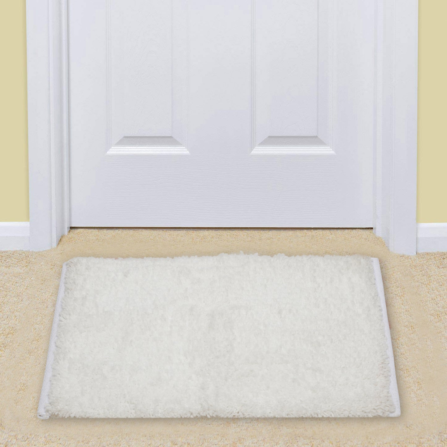 Cosmorugs Microfiber Cotton Door Mats with fur for Bathroom
