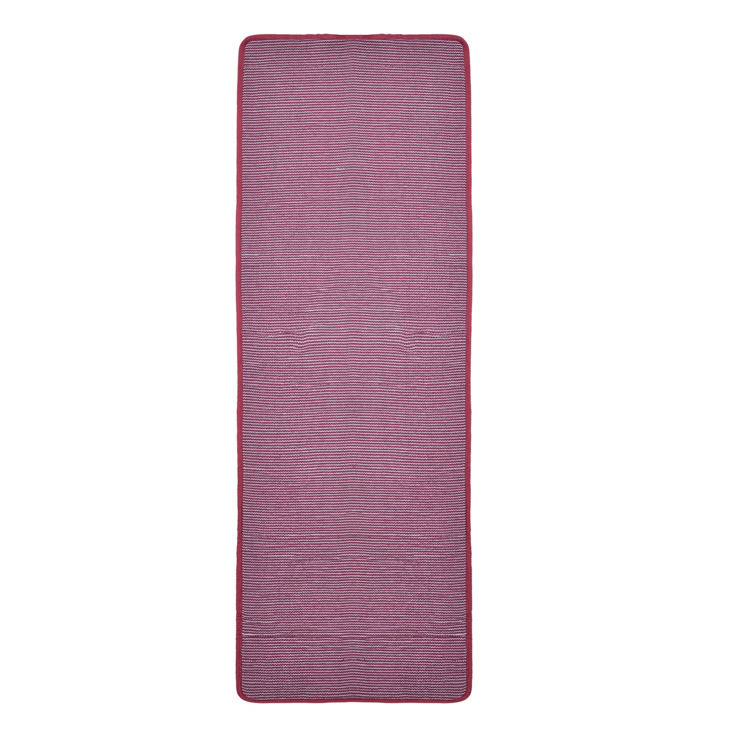 Cosmorugs Antiskid Cotton Yoga Mats Maroon and Grey Lines 10mm Thick