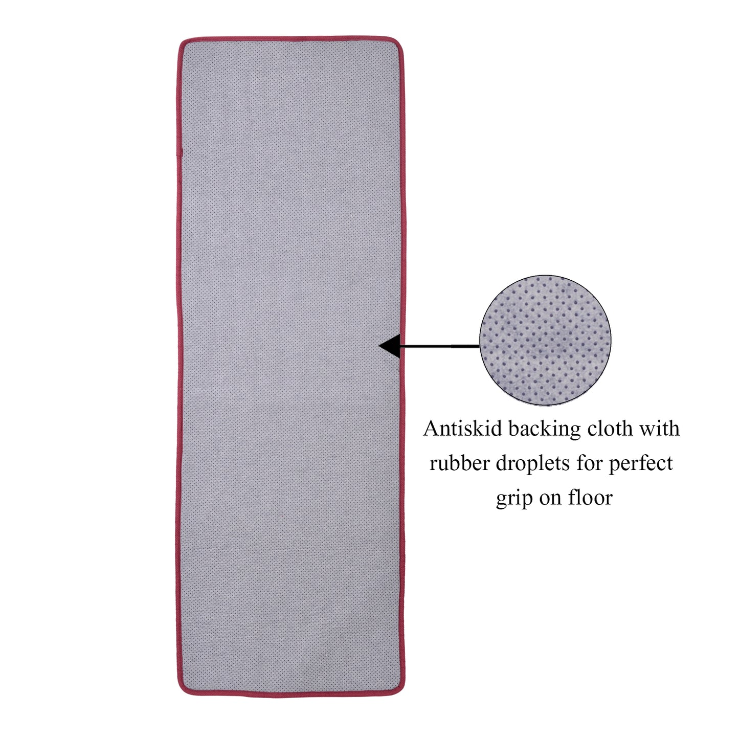 Cosmorugs Antiskid Cotton Yoga Mats Maroon and Grey Lines 10mm Thick