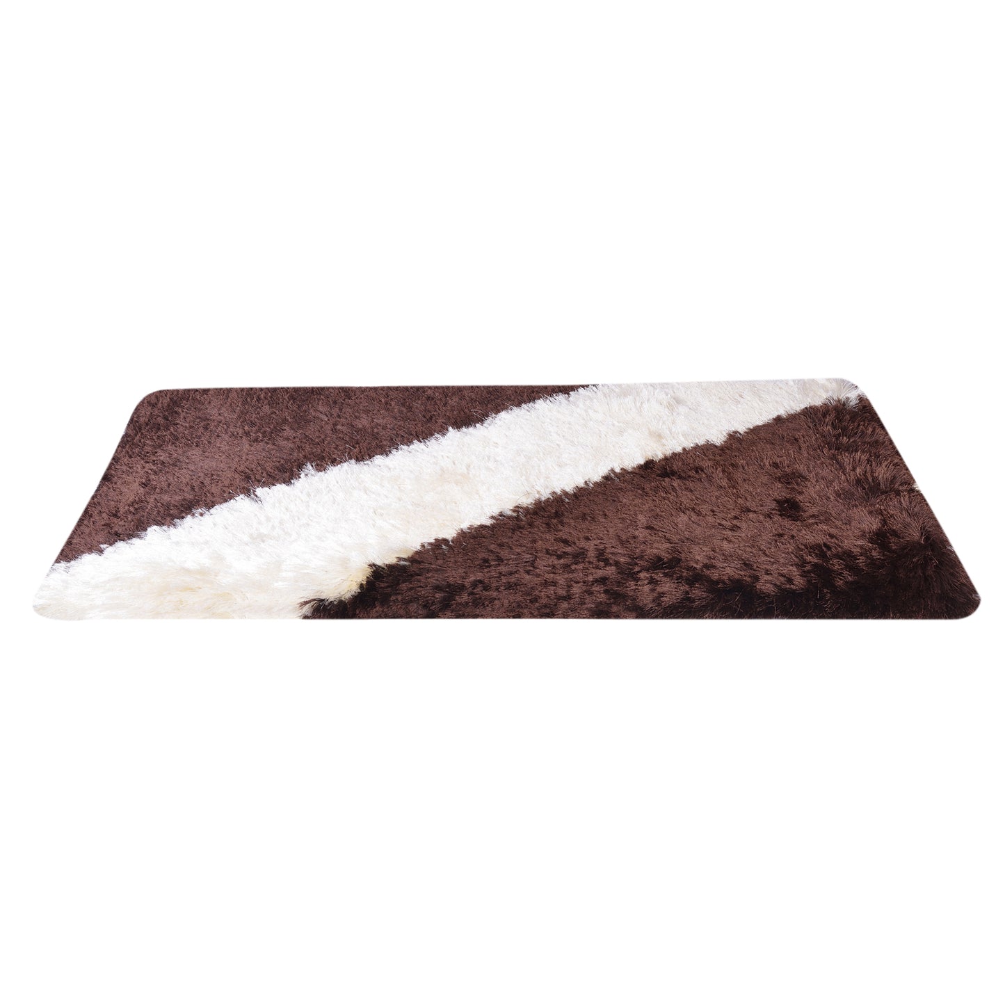 Cosmorugs Cotton Bed Side Runner with 1.5 Inch Long Polyester Yarn Fur