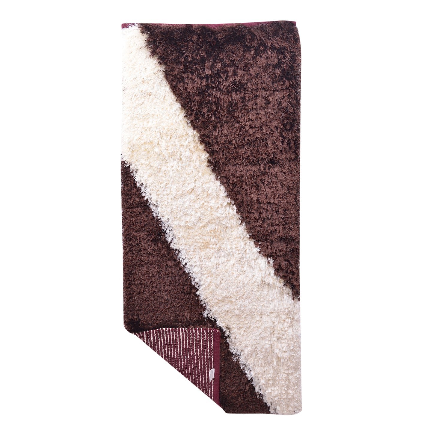 Cosmorugs Cotton Bed Side Runner with 1.5 Inch Long Polyester Yarn Fur