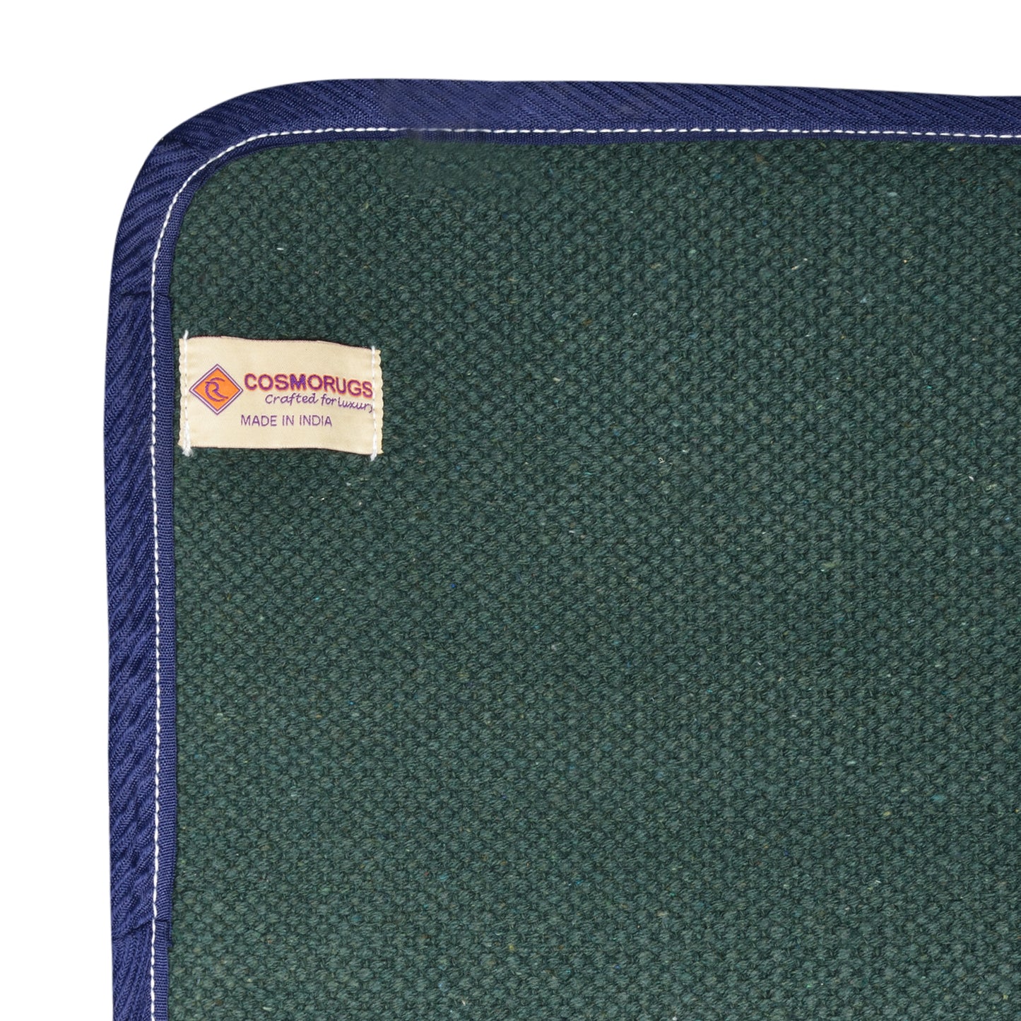 Cosmorugs Antiskid Cloth backing Cotton Yoga Mats Green with Grey Line