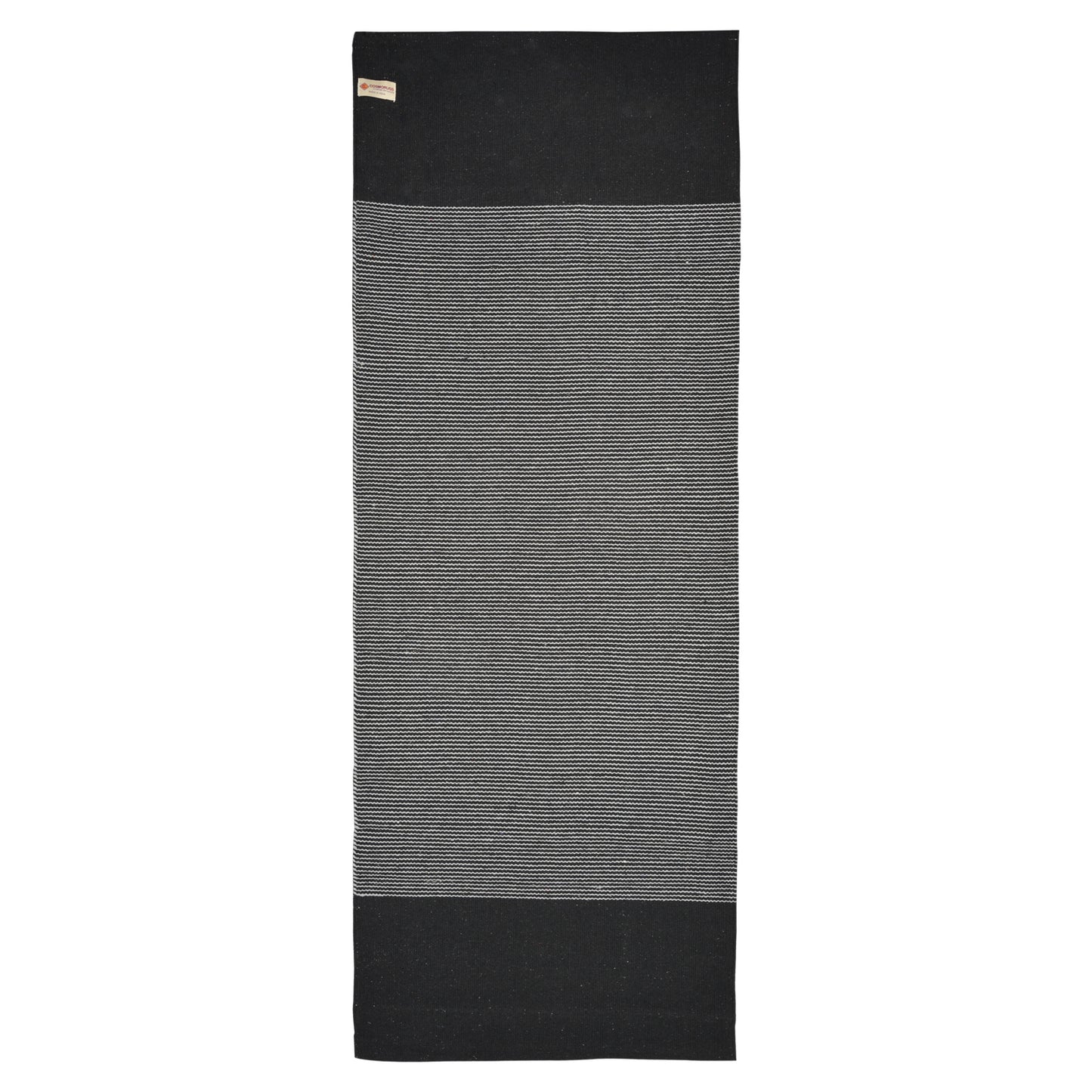 Cosmorugs Antiskid Cotton Yoga Mats Rubber Backed Black Grey 4mm Thick