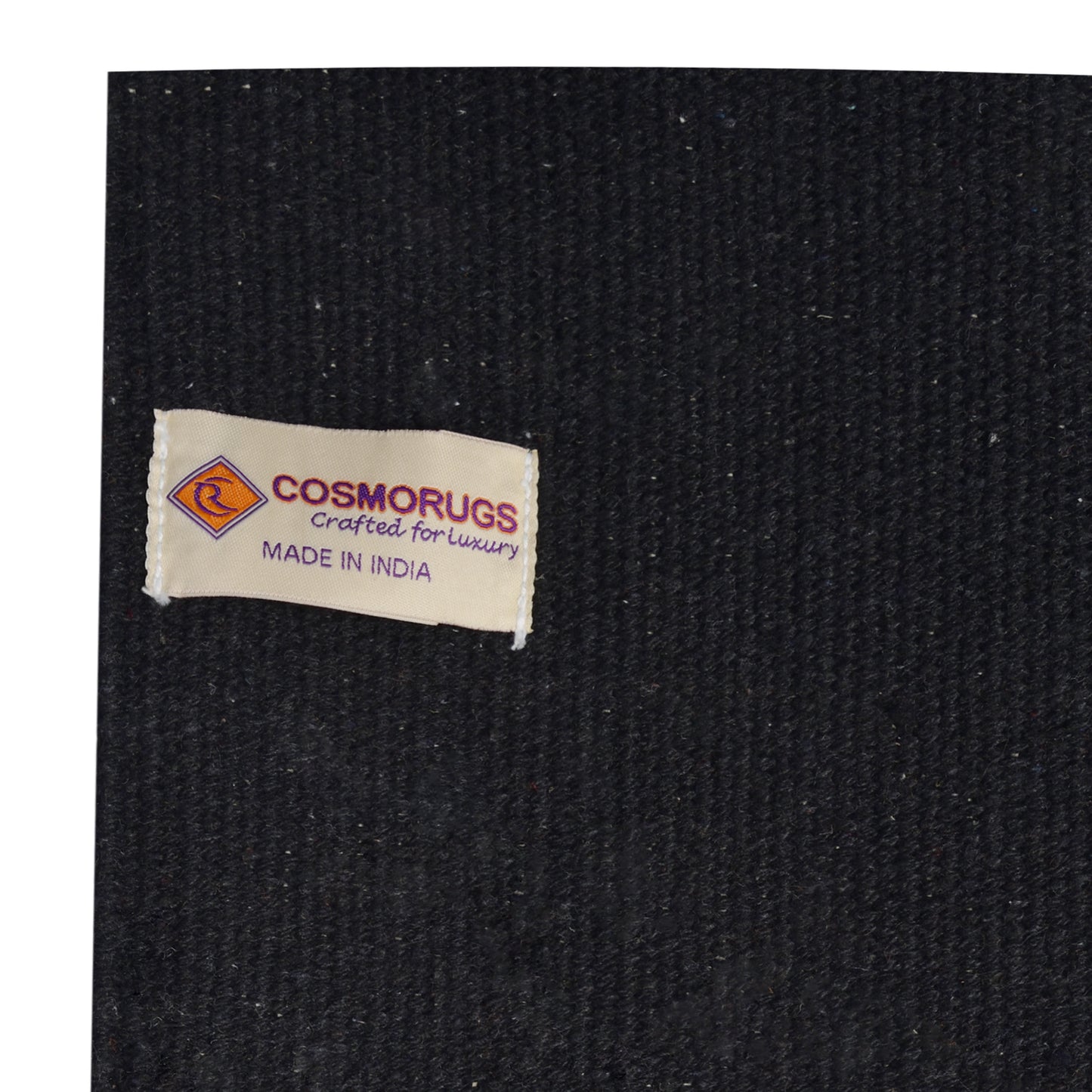 Cosmorugs Antiskid Cotton Yoga Mats Rubber Backed Black Grey 4mm Thick