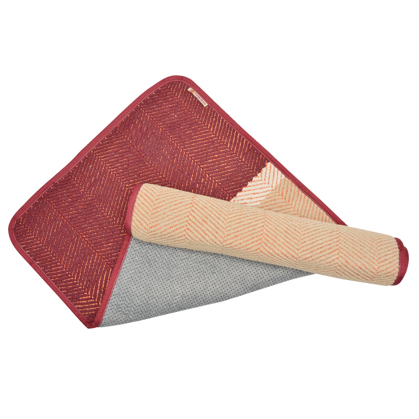 Cosmorugs Antiskid Cotton Yoga Mats 8mm Thick Maroon and Beige Colors