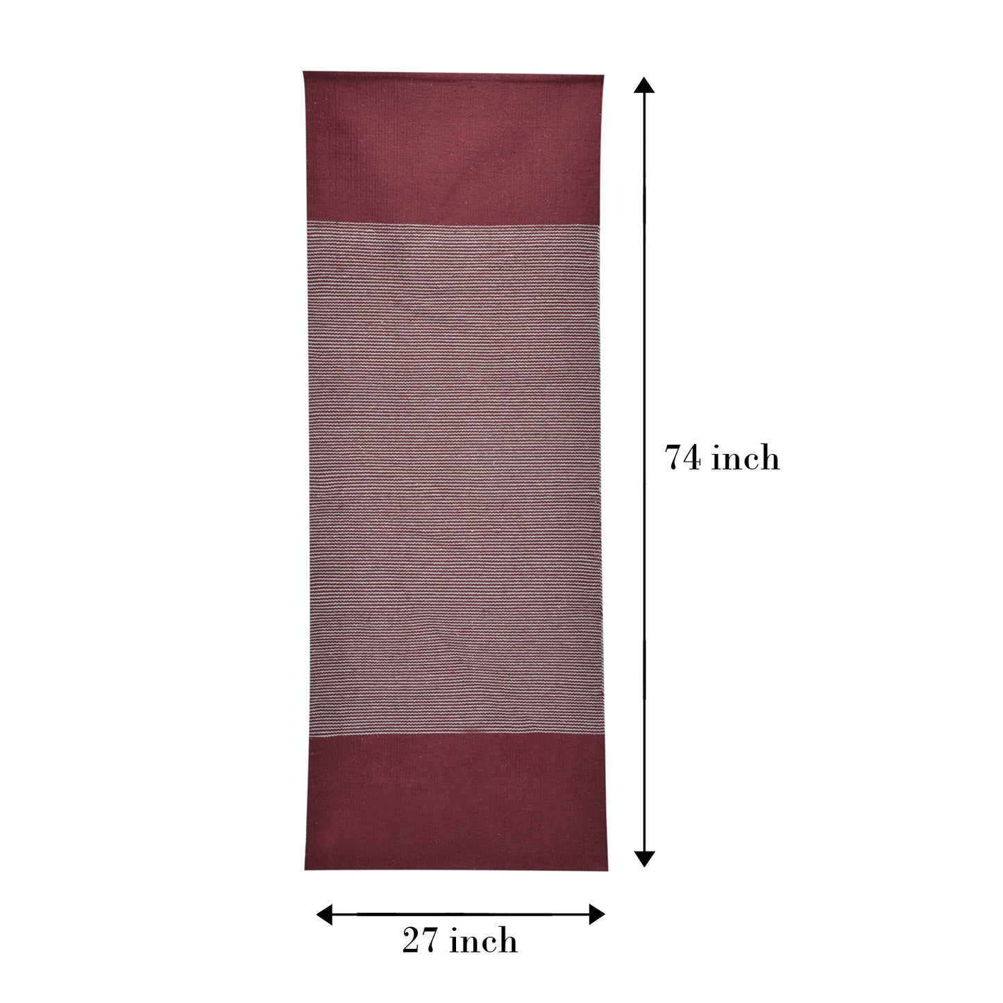 Cosmorugs Antiskid Cotton Yoga Mat Rubber Backed Maroon Grey 4mm Thick