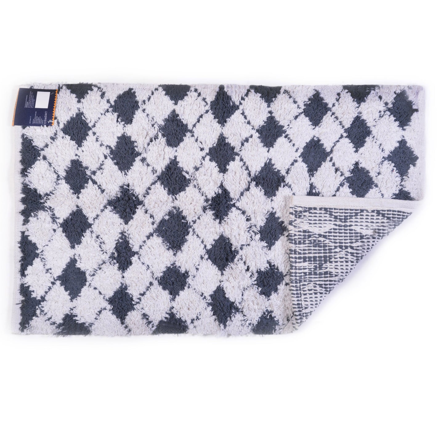 Cosmorugs Ecofriendly Cotton Door Mat Cut Pile 1/2 Inch White and Grey