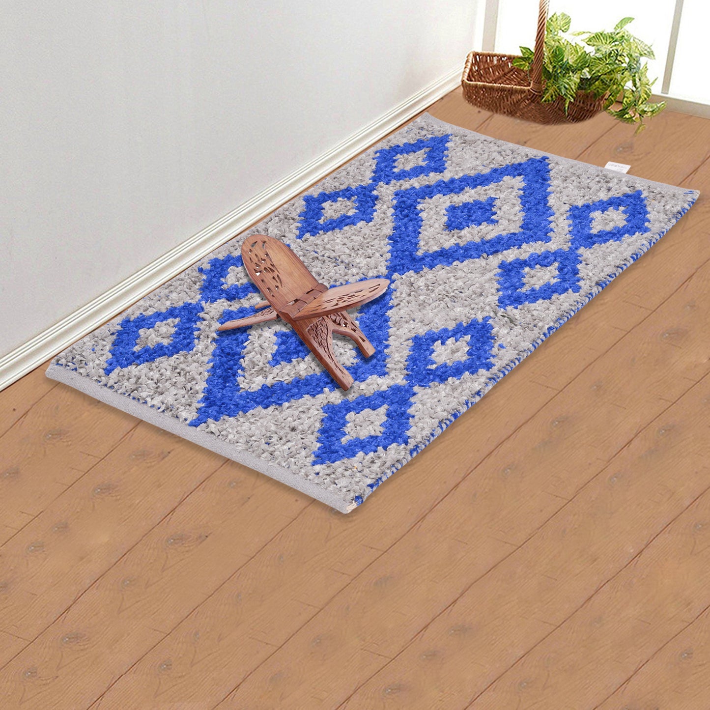 Cosmorugs Handwoven Cotton Puja Mats with Furr - Luxurious and Stylish