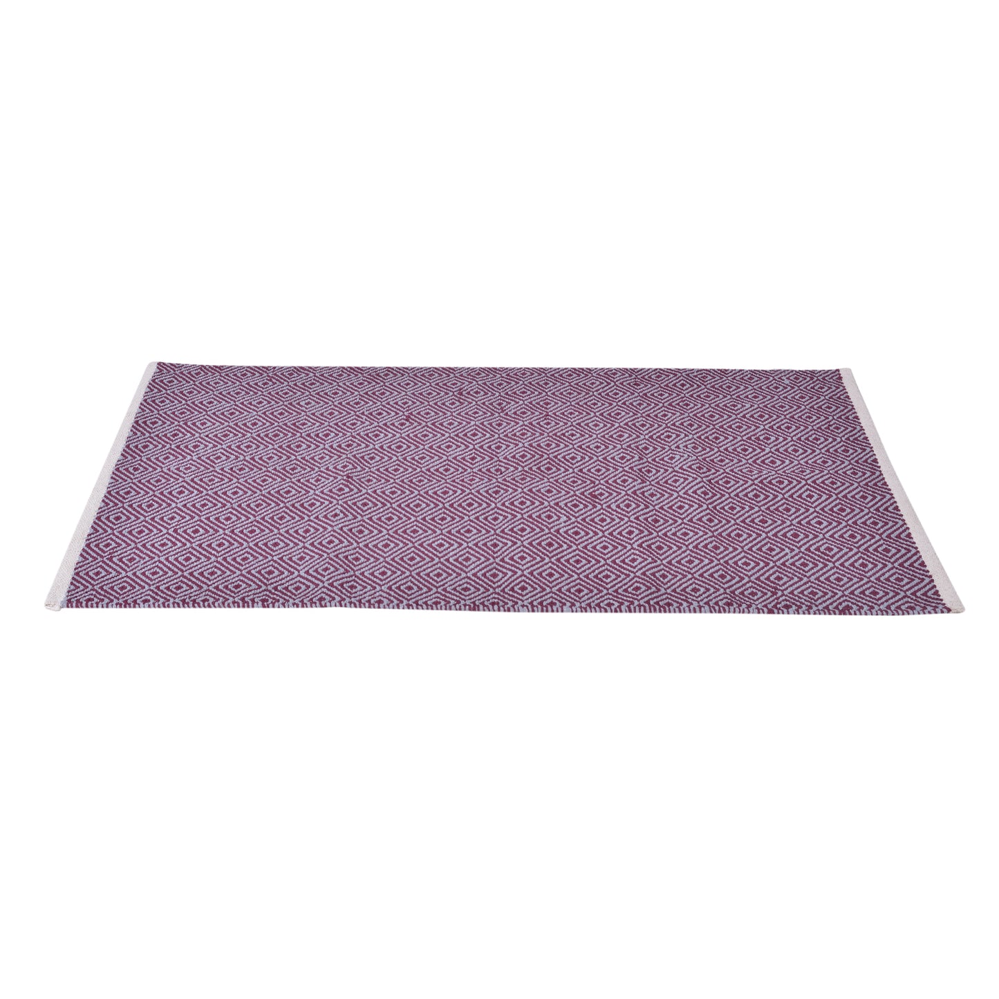 Cosmorugs Handmade Cotton Designer Bed Side Runners Maroon & Grey Color