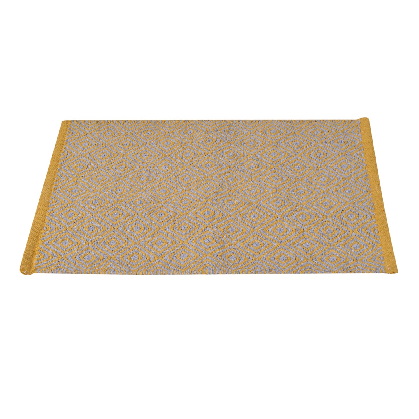 Cosmorugs Premium Cotton Door Mats in Yellow & Grey I Luxury & Durable