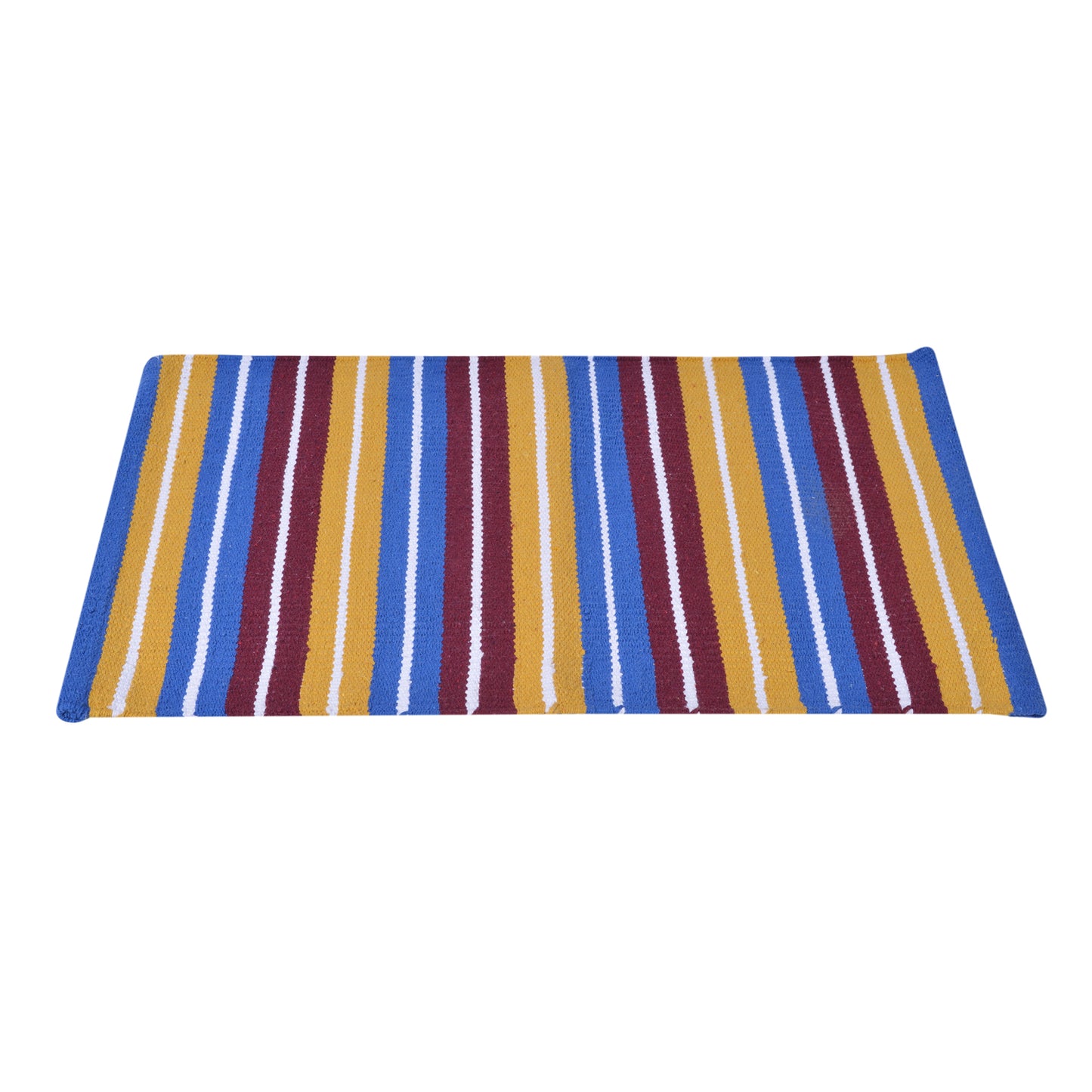 Cosmorugs Multicolor Striped Soft Cotton Floor Mat for Doors Easy Wash