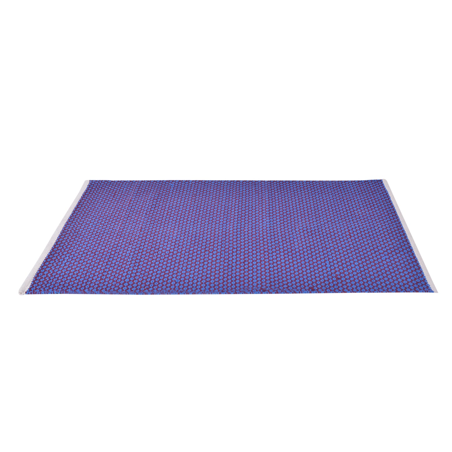 COSMORUGS Handmade Cotton Designer Bed Side Runner Maroon and Blue Color