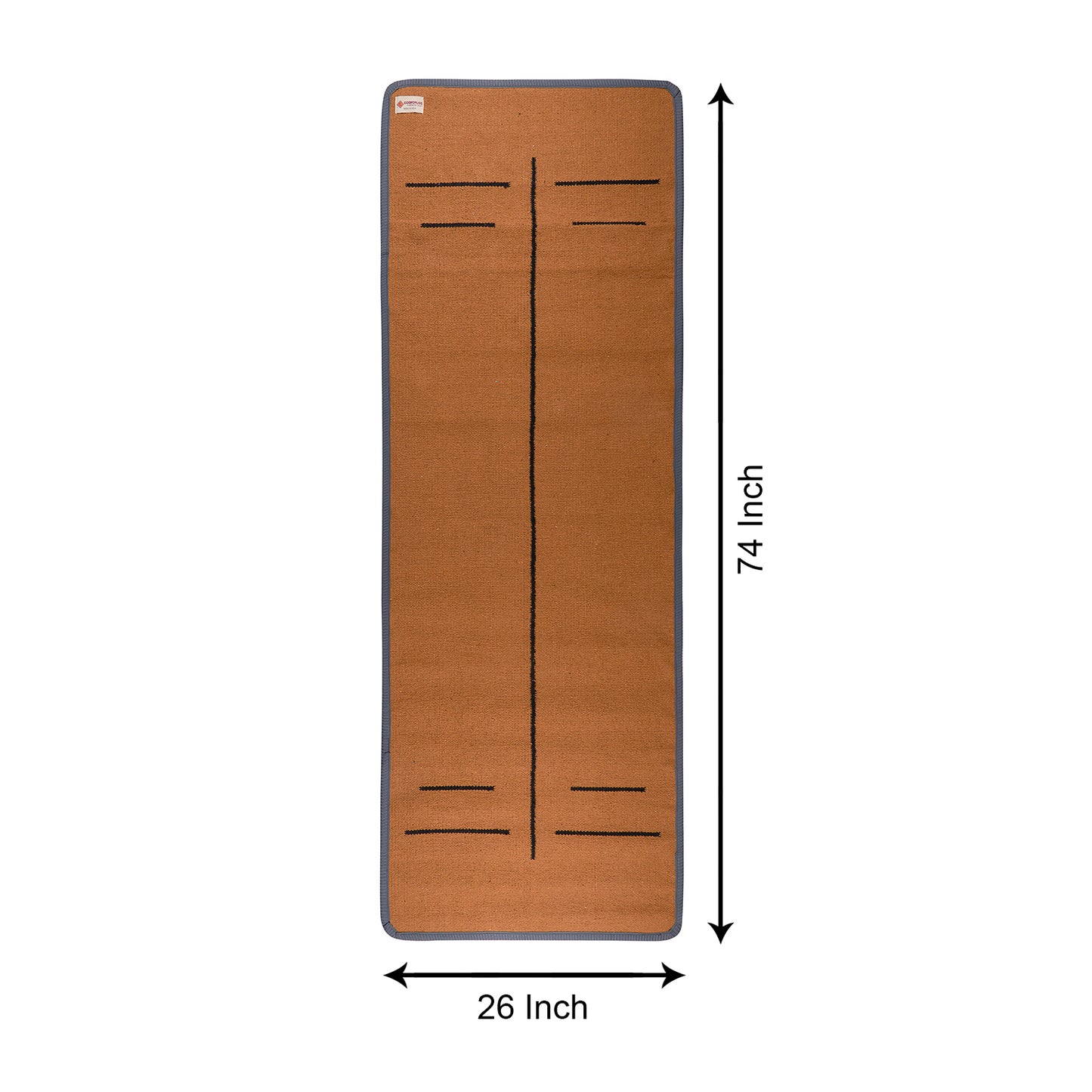 Cosmorugs Antiskid Rubber Backing Cotton Yoga Mat with Alignment Line