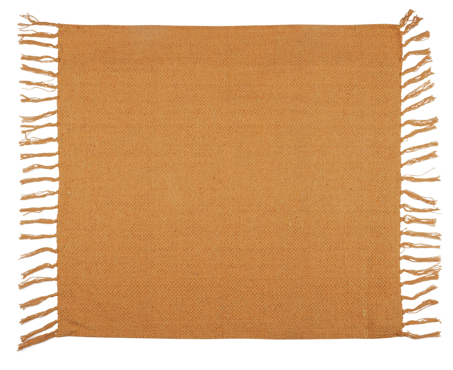 Cosmorugs Handwoven Cotton Puja Mats Yellow Color 2x2 Ft 4mm Thickness