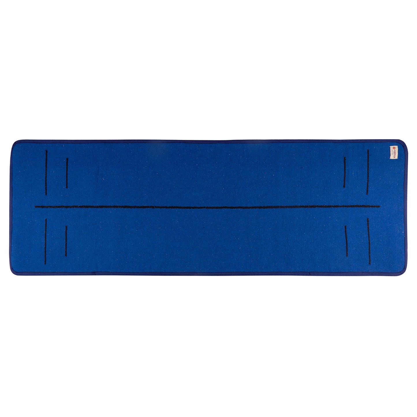 Cosmorugs Blue Cloth Backed Yoga Mat with Black Grip Lines