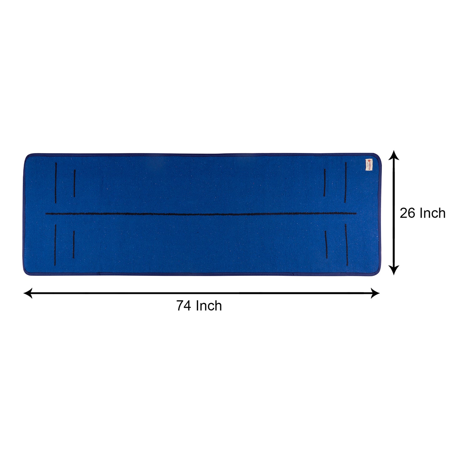 Cosmorugs Blue Cloth Backed Yoga Mat with Black Grip Lines