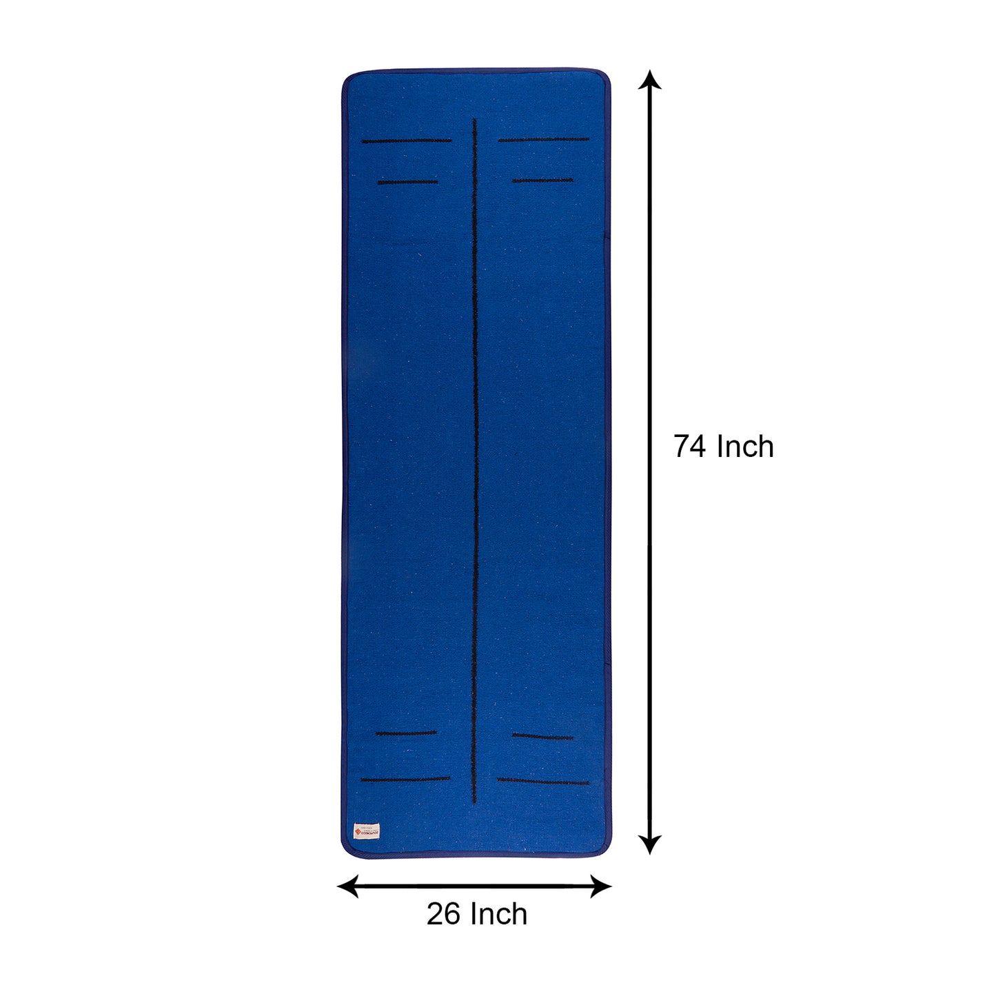 Cosmorugs Antiskid Rubber Backing Cotton Yoga Mat with Alignment Line