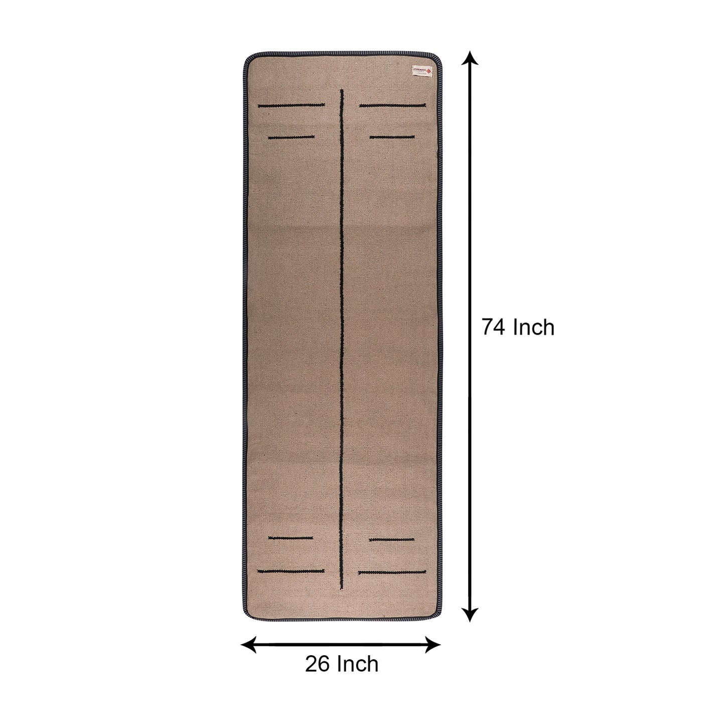Cosmorugs Antiskid Rubber Backing Cotton Yoga Mat with Alignment Line
