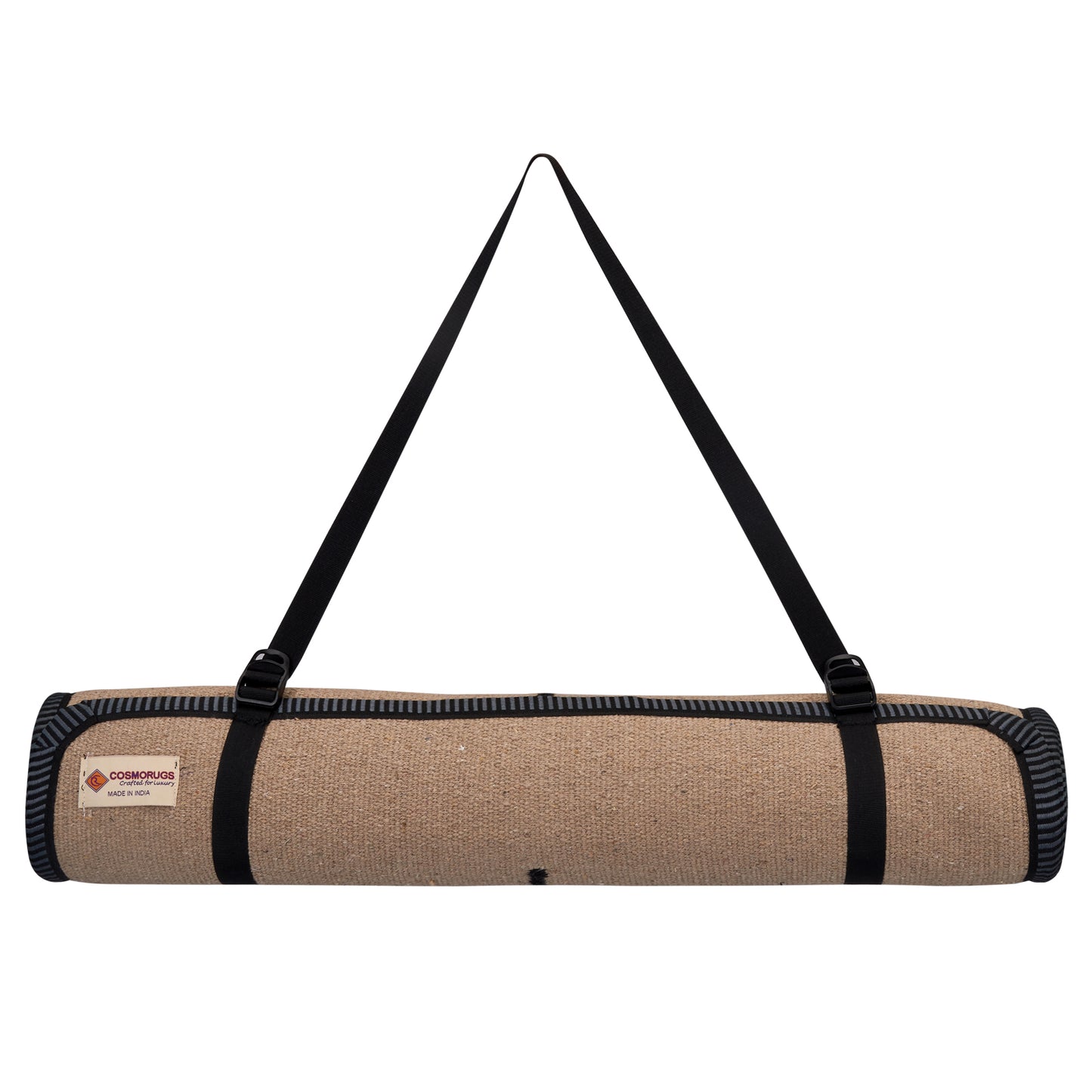 Cosmorugs Antiskid Rubber Backing Cotton Yoga Mat with Alignment Line