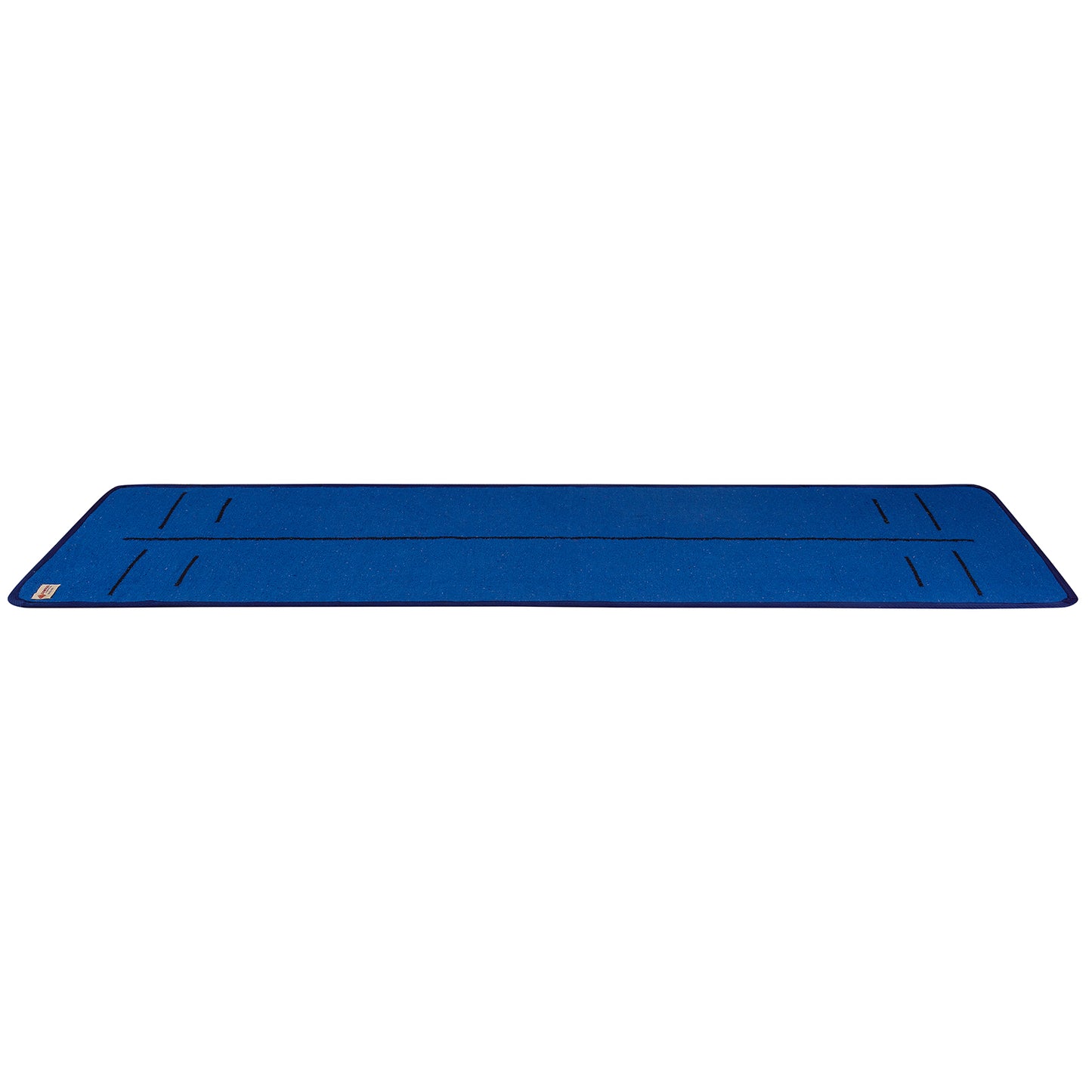 Cosmorugs Blue Cloth Backed Yoga Mat with Black Grip Lines