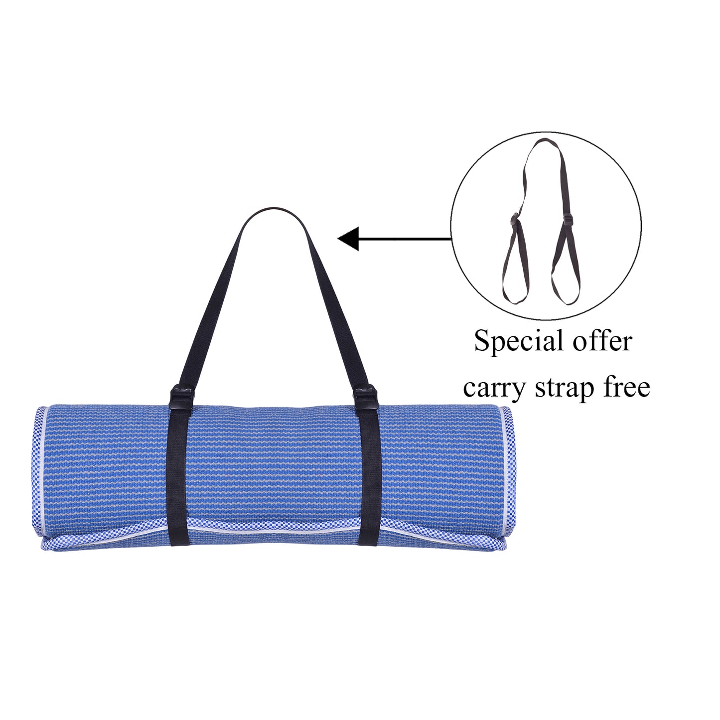 Cosmorugs Antiskid Cotton Cushion Yoga Mats & 10mm Thick Blue and Grey