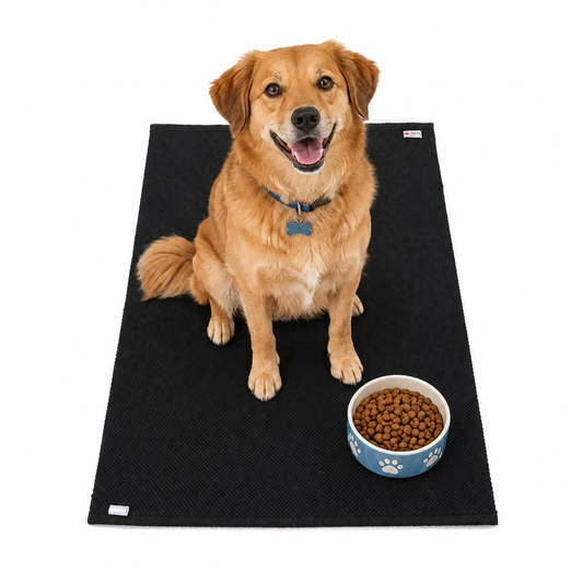 Cosmorugs Handwoven Cotton Pet Mat – Black | 4mm Thick
