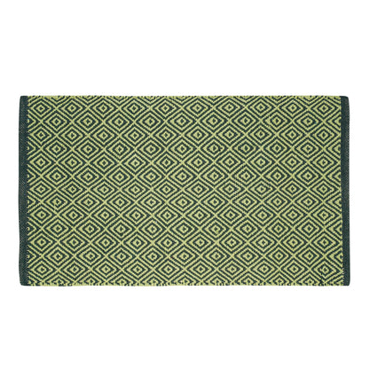 Cosmorugs Designer Cotton Kitchen Mat Light Green Dark Green Floor Rug
