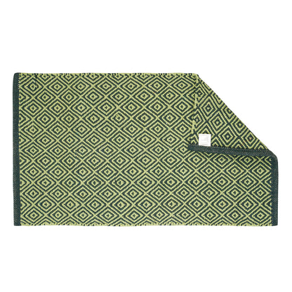 Cosmorugs Designer Cotton Kitchen Mat Light Green Dark Green Floor Rug