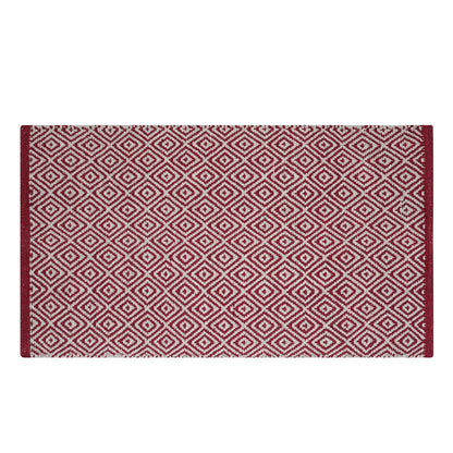 Cosmorugs Designer Cotton Kitchen Mats Maroon and Grey Soft Floor Rugs