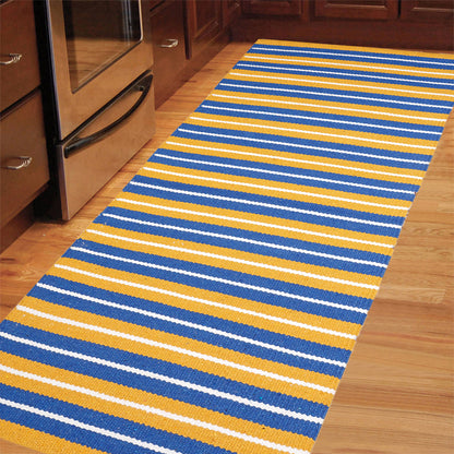 Cosmorug Premium Quality Striped and Lined Cotton Kitchen Mats