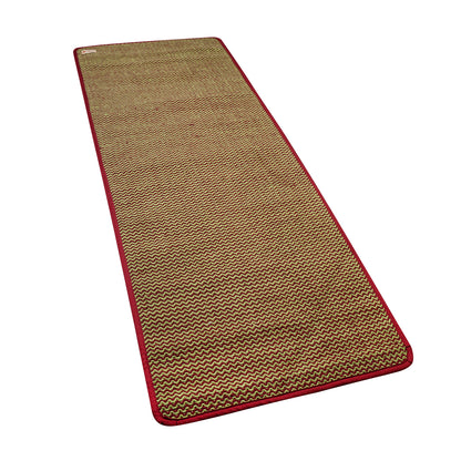 Cosmorugs 8mm Self Cushioning Antiskid Cotton Yoga Mats Maroon & Green