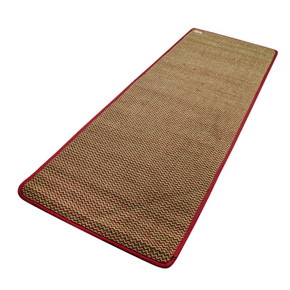Cosmorugs 8mm Self Cushioning Antiskid Cotton Yoga Mats Maroon & Green