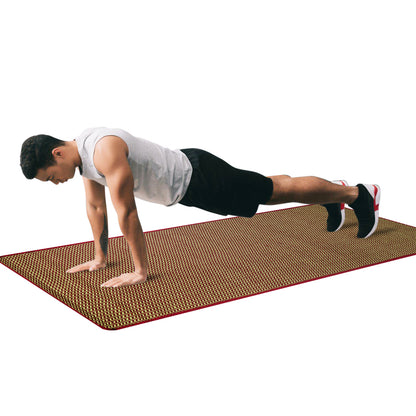 Cosmorugs 8mm Self Cushioning Antiskid Cotton Yoga Mats Maroon & Green