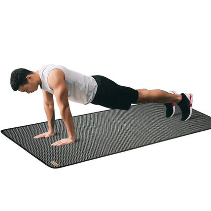 Cosmorugs 8mm Self Cushioning Antiskid Cotton Yoga Mats Black and Grey