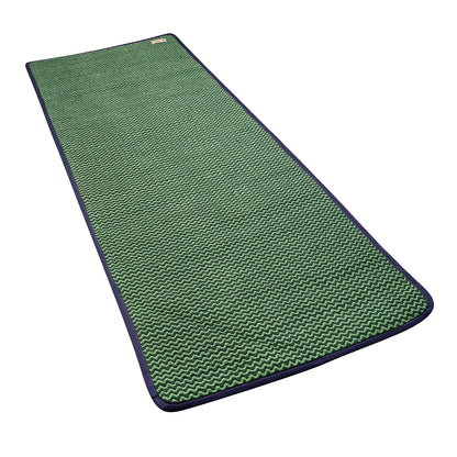 Cosmorugs 8mm Self Cushion Antiskid Cotton Yoga Mat Light & Dark Green