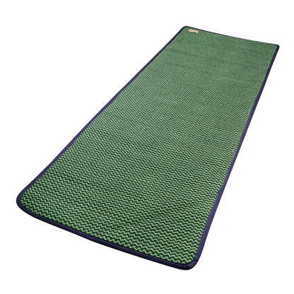 Cosmorugs 8mm Self Cushion Antiskid Cotton Yoga Mat Light & Dark Green