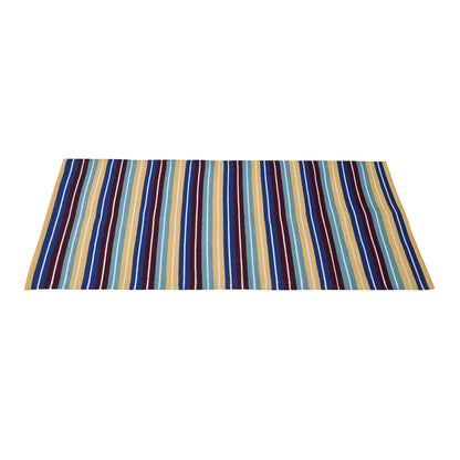 Cosmorugs Eco-friendly Cotton Stripes Dhurries 4x6 feet